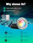 6 Inch Led Spa Inground Pool Light, 12v 20w 100ft Smart Swimming Pool Lighting Fixture With App/Remote/Controller Contains Transformer, 12 Volt Changing Underwater Light Pools, Lifetime Replacement