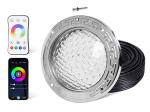 HQUA PN01DC LED Inground Pool Lighting System RGBW Color Change 10 Inch 50W, Remote/App Control, 120V AC, 100 Feet Cord