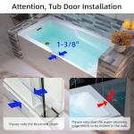 WOODBRIDGE 60" Acrylic Rectangular Alcove Soaking Bathtub in White with Left Drain, Brushed Gold pop-UP Drain Included BA6030L