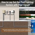 HQUA PN01 LED Inground Pool Lighting System 120V AC 10 Inch 40W, 6500K Cool White, 100 Feet Cord