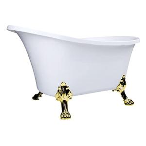 Kingston Brass VTND512824WAC2 Aqua Eden 51-Inch Acrylic Clawfoot-Tub, No-Faucet Drillings, White/Polished Brass