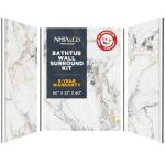 Bath Tub Surround Kits – Waterproof Wall Panels for Tubs – Glossy Finish & Seamless Pattern – Easy to Install Over Any Surface – Leakproof Design (W60'' x D32'' x H60'') – Champagne