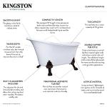 Kingston Brass VTND512824WAC2 Aqua Eden 51-Inch Acrylic Clawfoot-Tub, No-Faucet Drillings, White/Polished Brass