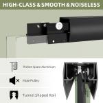 GETPRO Tub Shower Door Sliding 56-60 in. W x 58 in. H Semi-Frameless Bypass Double Sliding Bathroom Glass Tub Door,1/4 inch Clear Tempered Glass Bathtub Door Matte Black