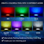 HQUA PN01DC LED Inground Pool Lighting System RGBW Color Change 10 Inch 50W, Remote/App Control, 120V AC, 100 Feet Cord