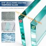 Frameless Tub Sliding Door,5/16" (8mm) Bathtub Shower Door with Soft-Close & Anti-Leak,Nano Coating Anti-Explosion Film SGCC Tempered Glass 55"-60" W x 60" H,Brushed Nickel