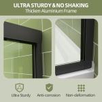 GETPRO Tub Shower Door Sliding 56-60 in. W x 58 in. H Semi-Frameless Bypass Double Sliding Bathroom Glass Tub Door,1/4 inch Clear Tempered Glass Bathtub Door Matte Black