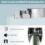 GETPRO Bathtub Sliding Door 50-54 in. W x 58 in. H Semi-Frameless Bypass Double Sliding Tub Shower Door for Bathroom,1/4 inch Clear Tempered Glass Bathtub Door Brushed Nickel