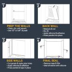 Bath Tub Surround Kits – Waterproof Wall Panels for Tubs – Glossy Finish & Seamless Pattern – Easy to Install Over Any Surface – Leakproof Design (W60'' x D32'' x H60'') – Champagne