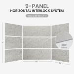 LARWORKS 71" × 60" × 36" Tub Surround Shower Wall Panels Kit – 9-Piece SPC Gray Marble, Waterproof Bathtub Wall Panels & Shower Surround Kit (3 Back + 6 Side) Easy DIY Click-Lock
