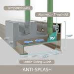 GETPRO Bathtub Sliding Door 50-54 in. W x 58 in. H Semi-Frameless Bypass Double Sliding Tub Shower Door for Bathroom,1/4 inch Clear Tempered Glass Bathtub Door Brushed Nickel