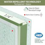 GETPRO Tub Shower Door Sliding 56-60 in. W x 58 in. H Semi-Frameless Bypass Double Sliding Bathroom Glass Tub Door,1/4 inch Clear Tempered Glass Bathtub Door Matte Black