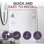 Lightweight Polystyrene Tub Wall Surround D32"x W60"x H58" - Waterproof, Easy-to-Install, Includes Two Shelf Units - Bathtub Wall Surround Panels, Plain Pattern, Classic Shelves - Noah William Home