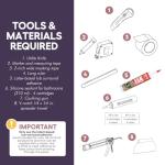 Lightweight Polystyrene Tub Wall Surround D32"x W60"x H58" - Waterproof, Easy-to-Install, Includes Two Shelf Units - Bathtub Wall Surround Panels, Plain Pattern, Classic Shelves - Noah William Home