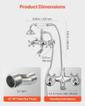 VEVOR Clawfoot Tub Faucet, Wall Mount Bathtub Faucets with Handheld Shower, Vintage Polished Chrome Clawfoot Tub Filler Faucet Shower Kit with Adjustable Swing Arms & 360° Rotation Spout for Bathtubs