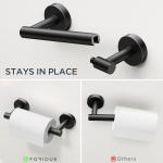 FORIOUS Bathroom Hardware Accessories Set, SUS304 Stainless Steel Towel Bar Set, Modern Towel Racks Holder for Bathroom, Toilet Paper Holder Wall Mounted 4 Pieces(24" Bar, Matte Black)