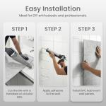 LARWORKS 71" × 60" × 36" Tub Surround Shower Wall Panels Kit – 9-Piece SPC Gray Marble, Waterproof Bathtub Wall Panels & Shower Surround Kit (3 Back + 6 Side) Easy DIY Click-Lock