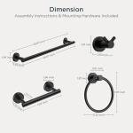 FORIOUS Bathroom Hardware Accessories Set, SUS304 Stainless Steel Towel Bar Set, Modern Towel Racks Holder for Bathroom, Toilet Paper Holder Wall Mounted 4 Pieces(24" Bar, Matte Black)