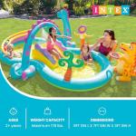 Intex 11' x 7.5' x 44" Dinoland Play Center Kiddie Inflatable Outdoor Swimming Pool