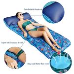 FindUWill Oversized Pool Floats for Adults - 72" X 37" Extra Large Fabric-Covered, Inflatable Pool Lounger with Headrest Ultra-Comfort Cooling Pool Floaties Mat (XL, Monstera Blue)