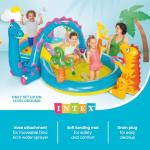 Intex 11' x 7.5' x 44" Dinoland Play Center Kiddie Inflatable Outdoor Swimming Pool