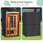 Safipotts Outdoor 4-Person Sauna Cover, Heavy Duty Waterproof Sauna's Cover Compatible with springspa 4 Person Infrared Sauna Room,(Black) (72"Lx 48"Wx 76"H)