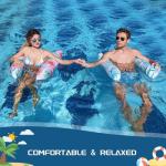 Pool Floats - 2 Pack Inflatable Pool Rafts, Pool Floats Adult Size, 4-in-1 Floats for Swimming Pool, Thick PVC Pool Float Lounger Water Hammock