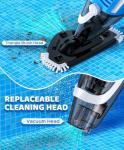 Pool Vacuum for Above Ground Pool with a Telescopic Pole, 80Mins Runtime, Handheld Rechargeable Pool Cleaner with 18.5 Gallons/min Powerful Suction for Above Ground/Inground Pools, Hot Tubs, Spas