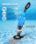 Pool Vacuum for Above Ground Pool with a Telescopic Pole, 80Mins Runtime, Handheld Rechargeable Pool Cleaner with 18.5 Gallons/min Powerful Suction for Above Ground/Inground Pools, Hot Tubs, Spas