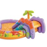 INTEX Dino Park Inflatable Kiddie Pool: Inflatable Kids Pool with Water Sprayer and Slide – Splash Pad – 79" x 62" x 27" – Ages 3+