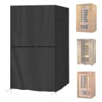 Safipotts Sauna Cover Compatible with OUTEXER 2-3 Person Sauna, Heavy Duty Waterproof Cover for Wood Infrared Home Saunas, Utilized both Indoors and Outdoors (Black) (48"Lx48"Wx76"H)