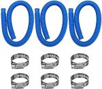 IDEASURE Pool Pump Replacement Hose, 1.25 x 41 Inch Above Ground Pool Hose Compatible with In tex Filter Pump 607, 637, 3 pack 1 1/4 Pool Hoses Replacement Include 6 Hose Clamps