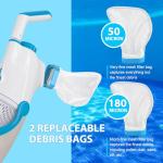 CZYBYTE Handheld Pool Vacuum Cleaner, Rechargeable Pool Bottom Cleaner with 18.5 GPM Strong Suction, 1 H Runtime,for Above Ground/Inground Pools, Spas and Hot Tubs, White