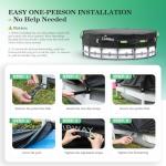 UIRWAY 500D Pool Cover 14FT Round [2026 Upgraded Heavy Duty Fabric] Solar Pool Covers for Above Ground Pools, New Super Windproof Gel-Coated Tarp Straps, Swimming Pool Covers with UV Protection