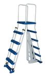 SWIMLINE HYDROTOOLS 5-Step A-Frame Pool Ladder, White & Blue - Fits Above Ground Pools with 48" to 52" Side Walls, With Handrails & Inside Barrier, 275 lb Weight Capacity