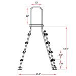 SWIMLINE HYDROTOOLS 5-Step A-Frame Pool Ladder, White & Blue - Fits Above Ground Pools with 48" to 52" Side Walls, With Handrails & Inside Barrier, 275 lb Weight Capacity