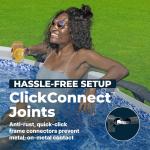 Bestway Steel Pro MAX 15' x 42" Above Ground Pool, Round Metal Frame Outdoor Swimming Pool Set with Filter Pump, Ladder, and Cover, Gray