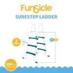 Funsicle 36" SureStep Pool Ladder, for Above Ground Swimming Pools, Blue & White