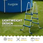Funsicle 36" SureStep Pool Ladder, for Above Ground Swimming Pools, Blue & White