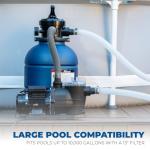 XtremepowerUS 13" Sand Filter 3/4HP Pool Pump 2,400GPH for Above Ground Swimming Pool Multi-Port Valve Up to 10,000 Gallons, 1-1/4"NPT Pool Sand Filter with Enhanced Circulation System