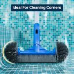 Sepetrel Deluxe Swimming Pool Cleaning Kit Including Half-Deep Fine Mesh Pool Leaf Skimmer Net,12" Round Pool Brush Head & 70.5" Pole, for Above Ground Pools,Ponds,Spas,Hot Tubs