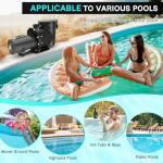 Oswerpon Pool Pump Above Ground/Inground, 2 HP 6900GPH Powerful Selfpriming Pool Pumps for 15,000-31,000 Gallons Pools, Dual Voltage Swimming Pool Pump with Strainer Basket & Drain Plug (2.0HP)