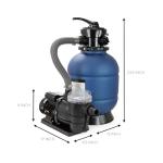 XtremepowerUS 13" Sand Filter 3/4HP Pool Pump 2,400GPH for Above Ground Swimming Pool Multi-Port Valve Up to 10,000 Gallons, 1-1/4"NPT Pool Sand Filter with Enhanced Circulation System
