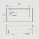 60" X 32" Acrylic Drop-in Bathtub, Glossy White Soaking Tub with Storage Ledge, Left Drain & Integral Flange