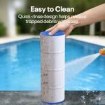 POOLPURE PLFPCC80 Pool Filter Replaces Pentair CCP320, Pleatco PCC80-PAK4, Ultral-A5, Unicel C-7470, R173573, Filbur FC-1976, 178580, 817-0081, Clean and Clear Plus 320, L x OD:20"x 7", 4X80 sq.ft.