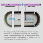 WOODBRIDGE 54" Acrylic Freestanding Bathtub Contemporary Soaking White Tub with Matte Black Overflow and Drain,B0006-MB