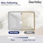 DeerValley DV-1U306 Ursa Undermount Bathroom Sink, 17.91”x 12.8” Vessel Sinks Rectangle Undermount Sink Modern White Ceramic Vanity Vessel Sink with Overflow