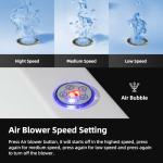 WOODBRIDGE 72" x 35-3/8" Whirlpool and Air Bath Heated Soaking Combination Tub with Adjustable Speed Air Blower and Display Control Panel, Brushed Gold Finish Trim and Drain Kit, BG400+F0045BG