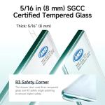 Bathtub Shower Door, 56-60" W x 60" H Sliding Shower Door for Tub, 8mm Tempered Glass Shower Doors with Matte Black Stainless Steel Components