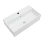 Lordear Wall Mount Bathroom Sink 21 x 12 Inch Wall Sink with Single Faucet Hole White Porcelain Ceramic 21 Inch Floating Bathroom Vessel Sinks